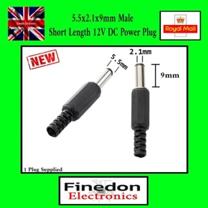 Connettore Alimentazione Elettrica DC 12V Presa Jack Barilotto MASCHIO 5,5x2,1x9mm - Foto 1 di 2