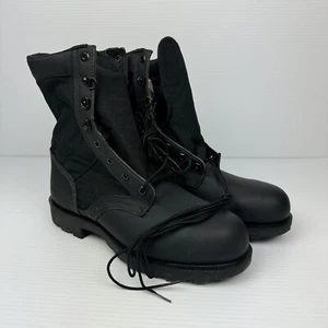 Lehigh Mens 8" Black Steel Toe Combat Boots Leather Cordura Boots Size 10 M - Picture 1 of 21