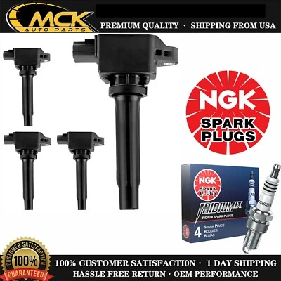 4x Bobina de encendido y 4x Bujía NGK para Mazda 3 Sport 6 CX-3 MX-5 Miata L4 2.0L Foto 1 de 4