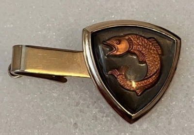 Vintage Fish Bass Tie Bar Clip Gold Tone - Image 1 of 4