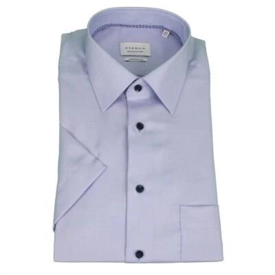 Eterna Hombre Camisa Estilo de Negocios Manga Corta Modern Fit Azul 1098 C181 12 - Imagen 1 de 3
