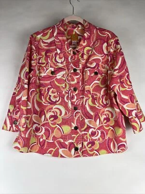 Ruby Rd Colorful  Cotton/spandex Button Down Jacket Size 18W - Image 1 of 3