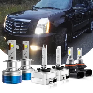 Para Cadillac Escalade 2007-2014 COMBO LED/HID Faro Alto/Bajo+Luz antiniebla 6 Bombillas - Imagen 1 de 24