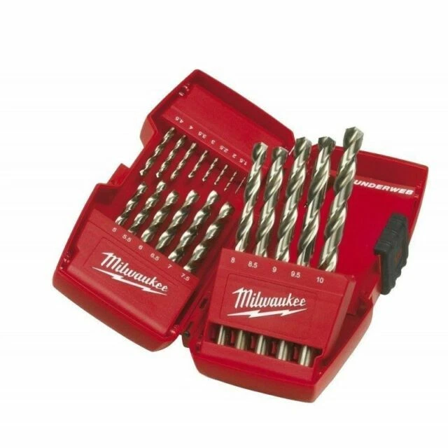 Milwaukee HSS- G - DIN 338 Punte Thunderweb Set di 12 con Cassetta (4932352374)