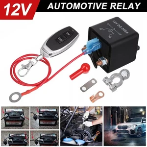 200A 12V Universal Car Battery Disconnect Relay Disconnect Switch Kit /1x Remote - Picture 1 of 14