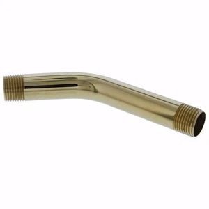 Jones Stephens S03-030 1/2" x 6" Polished Solid Brass Angled Shower Arm NoFlange - Picture 1 of 2
