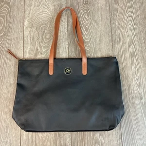 Joy Mangano borsa grande classica in pelle nera 18" per 12" - Foto 1 di 7