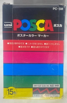 Juego de marcadores de pintura Uni Posca PC-5M 15 colores 1,8–2,5 mm punta media | Hecho en Japón Foto 1 de 3