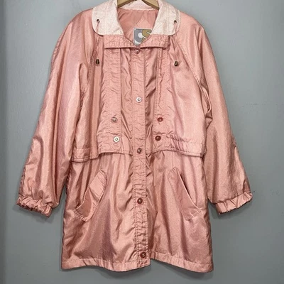 Vintage Current Seen Size Large Rose Pink Windbreaker Jacket Cottagecore 80s 90s - Image 1 of 4
