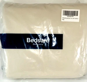 Copripiumino King 3 Pezzi Bedsure Get Cozy Oversize 2 King Finta Cotone Beige Chiaro - Foto 1 di 3