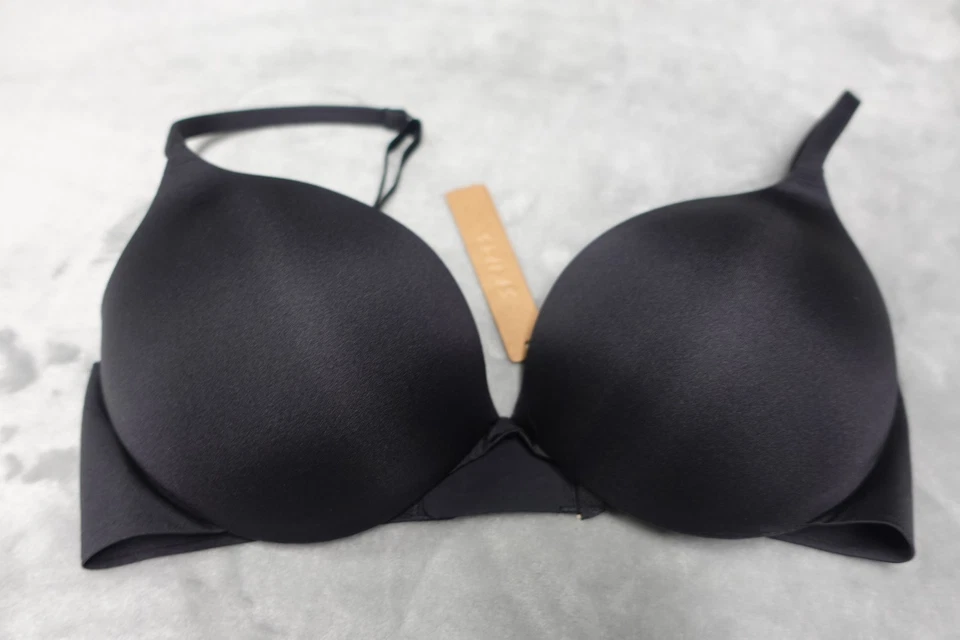 SKIMS Women 32DD Ultimate Collection Push Up Plunge Bra Black Onyx BR-UWR-1881