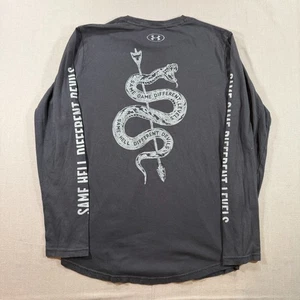Under Armour Project Rock Long Sleeve Graphic Tee Shirt Mens Small Black Snake - Picture 1 of 10
