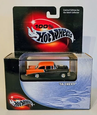 Chevy Bel Air 1956 caja negra 100 % Hot Wheels Cool Collectibles naranja y negro Foto 1 de 4