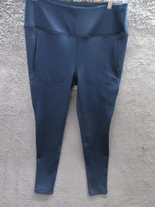 Spyder Active Pants Womens Large Navy Blue High Rise Leggings Athletic Yoga Gym - Picture 1 of 10