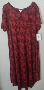 LulaRoe 2X/2XL Carly Dress Front Pocket - New with Tags - Red - Picture 1 of 8