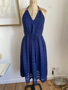 Whistles Blue Sun Dress Size 10 midi Length. - Picture 1 of 9
