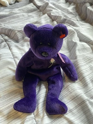 Ty 豆豆娃罕见 1997 年第 5 代戴安娜王妃收藏品无标签 — 第 1/4 张图片