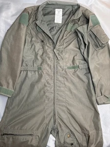 USAF CWU‑27/P Sage Green Nomex Flight Coveralls FR Summer 42L Vintage - Picture 1 of 13