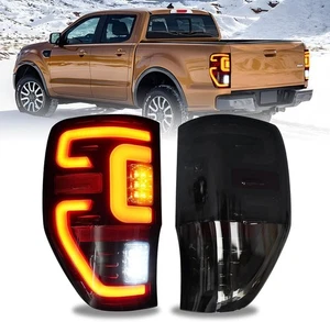 For 2012–2021 Ford Ranger T6 T7 LED Tail Lights Red Smoked Rear Lamps Left+Right - Picture 1 of 7