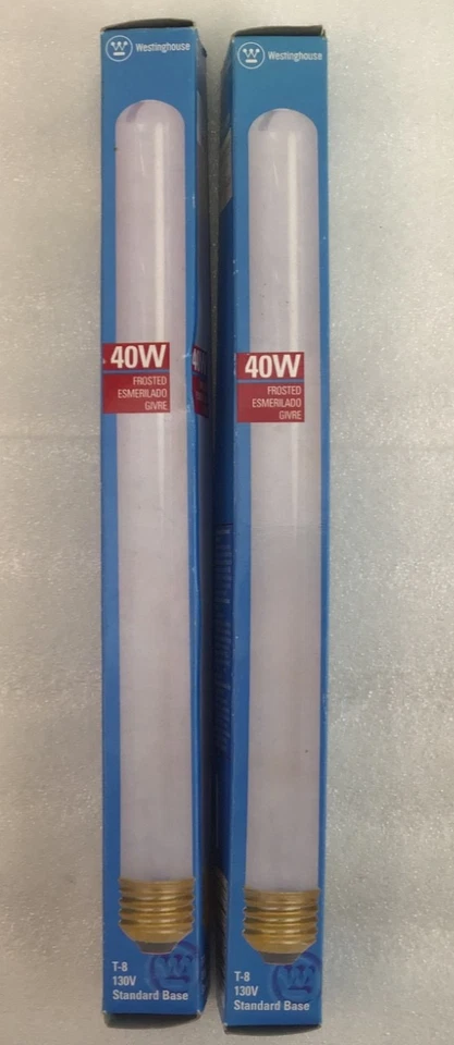 2 Westinghouse 40 W Standard 10” Base E26 130v Lamp Frost Light Bulbs Tubular - Image 1 of 4