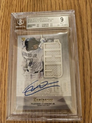 2019 Vladimir Guerrero Jr Topps Luminaries Auto Relics RC, 15/15, BGS 9, Toronto - Image 1 of 4