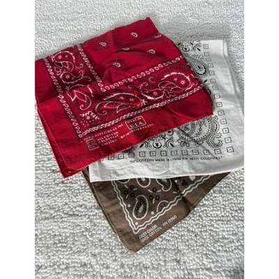 Juego de 3 pañuelos de algodón de colección color rápido cachemir EE. UU. China RN13960 RN48711 Foto 1 de 4