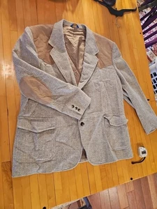 VINTAGE Pendleton Blazer Mens Wool Western Elbow Jacket Suede Accent Sz 52 L EXC - Picture 1 of 16