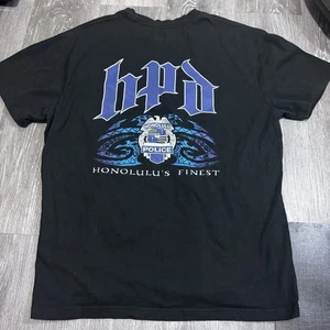Men’s Kai Honolulu Police Department Tshirt Black Size XL Finest - Picture 1 of 8