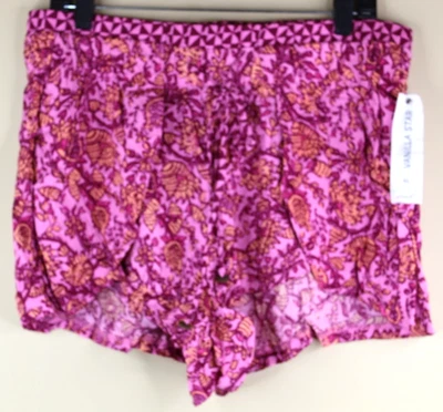 Bermuda Feminina VANILLA STAR Boho Flyaway Estampada Tamanho XL Rosa Casual - Imagem 1 de 4