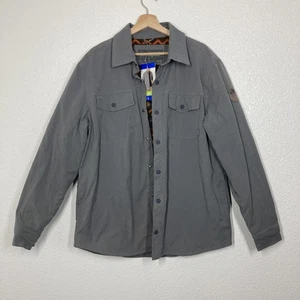 Eddie Bauer Jacke Herren Large grau Fleece gefüttert Azteken Hemd Mantel Outdoor - Bild 1 von 19