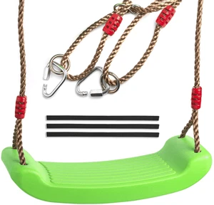 Seggiolino Altalena Verde per Bambini e Adulti con Cerniera Controllo Lunghezza 220lb 100kg - Foto 1 di 6
