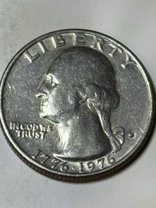 Bicentennial 1976 D Washington Quarter Error Double Hit Mint Mark - Picture 1 of 3