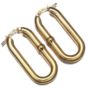 Authentic!!! Bottega Veneta Chains gold-plated hoop earrings with box & receipt - Picture 1 of 7