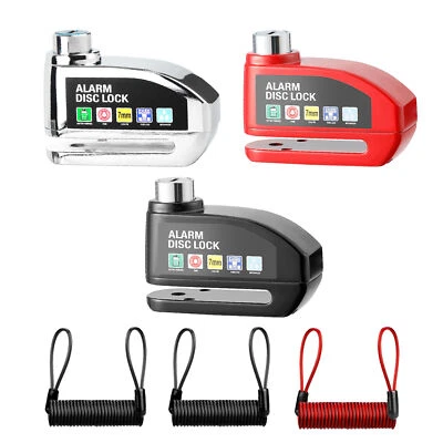 Bloqueo de seguridad antirrobo para motocicleta Alarma Rueda Bloqueo de disco Impermeable Bloqueo de bicicleta Foto 1 de 4
