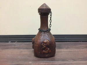 Empty Vintage Don Quijote Leather Wrapped Decanter Made in Spain Jeype - Foto 1 di 9