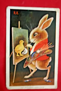 Easter Vintage Postcard HH Herman Hanke AN ARTISTIC CREATION Rabbit Ullman - Picture 1 of 2