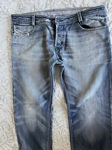$ 299 Herren Diesel Jeans 40 Slammer 0073H Spezial Metall Leder Zierleiste - Bild 1 von 10