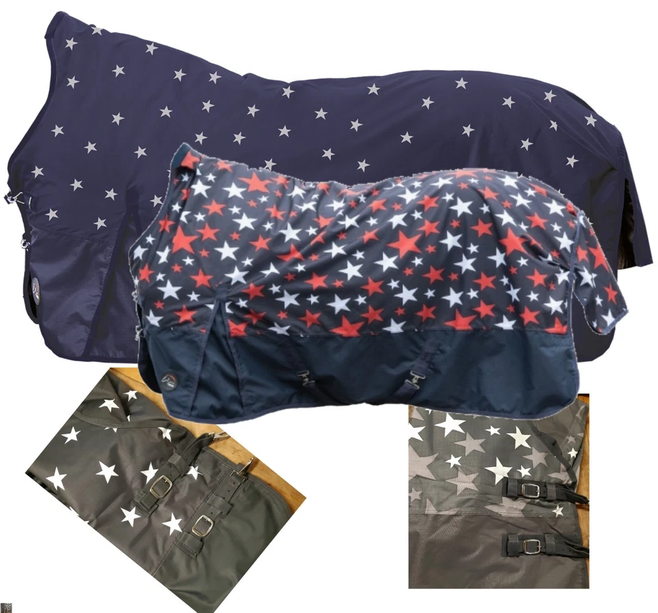 HKM Highneck Weidedecke STARS Gr. 115 125 135 145 155 165 Regendecke - Bild 1 von 1