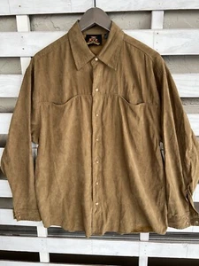 Vintage 7 Diamonds Pearl Snap Rodeo Faux Suede Western Shirt Men’s M Brown. - Picture 1 of 18