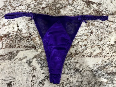 True Vintage Magic Silk One Size Thong 100% Silk 80s, 90s Purple - Image 1 of 3