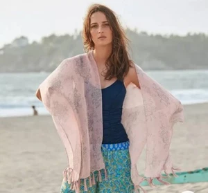 Natural Life Sundance Catalog Pink Floral tassel Suki Kimono One Size - Picture 1 of 8