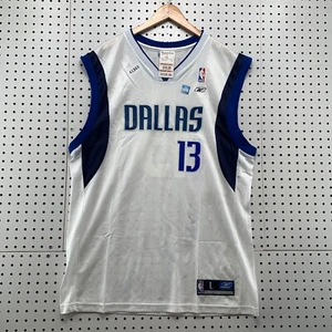VTG Dallas Mavericks Nash Jersey Mens Large White #13 Reebok NEW NWT 22x32 - Picture 1 of 19