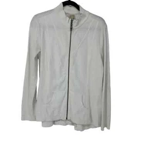 XCVI jacket women's size medium white full zip lace detail casual - Picture 1 of 13