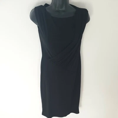 Linea Black Dress Size 10 House of Fraser Sleeveless Stretch Lined Small  Party  - Image 1 of 4