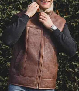 Giacca gilet uomo in pelle e montone - Harvey Gilet scaldamuscoli - Foto 1 di 11