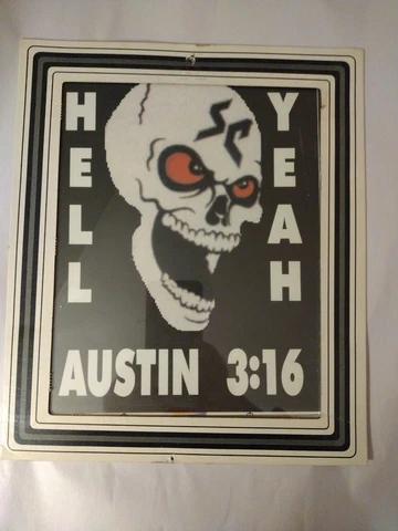 Wwf Vintage Glass Stone Cold Picture Cover