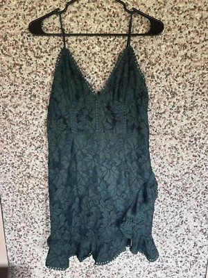 Green Lace Slip Dress by Insight – Size L / US 8 Foto 1 de 4