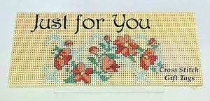 Cross Stitch Gift Tags "Just for You"  Sealed Pack of 20 Perforated Paper Tags - Picture 1 of 4