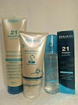 Salerm 21 Shampoo 10.8oz + Leave In Conditioner 6.9oz + Finish Spray 125ml - Image 1 of 2