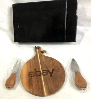 Juego de utensilios y tabla de queso de madera eBay nuevo en caja Ebayana Charcutería  Foto 1 de 3